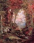 Famous Trees Paintings - The Autumnal Woods Under the Trees